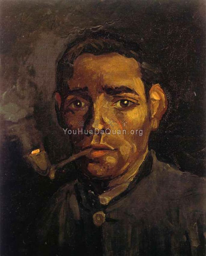 抽烟斗的男人名画图片